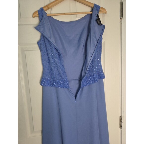 JKara New York Formal Gown 2 P Periwinkle Empire Waist Beaded Hoco Wedding Dance - Picture 8 of 10